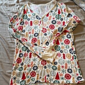 Little sleepies modern & merry pajama top